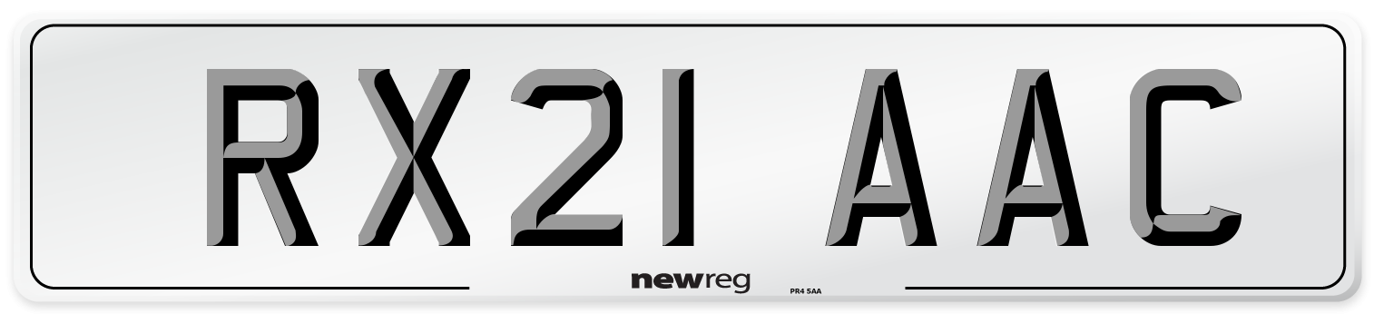 RX21 AAC Number Plate from New Reg